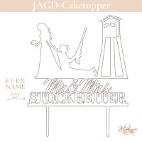 Personalisierter JAGD-Caketopper aus Holz oder Acryl